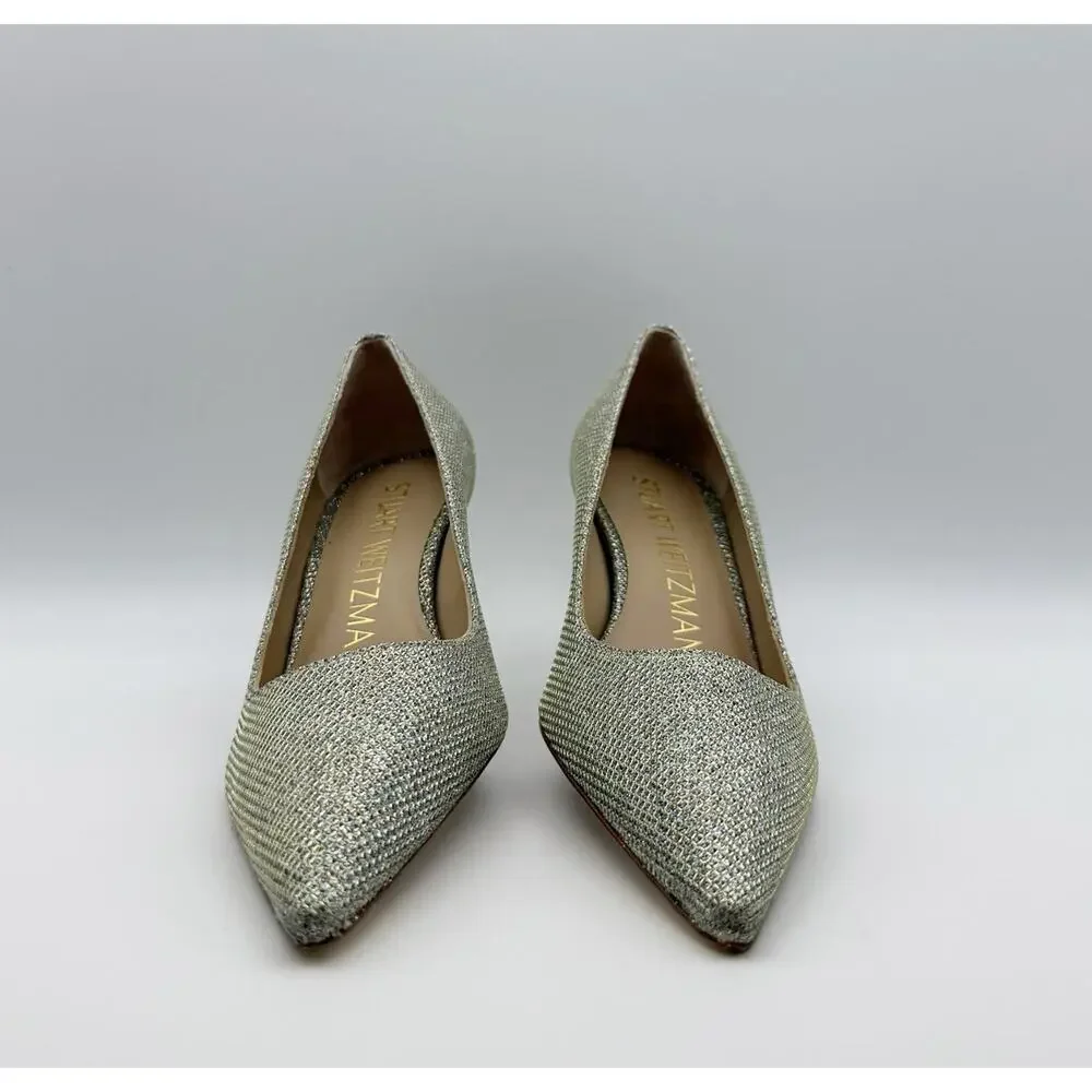 Stuart Weitzman Women’s Stuart 75 Pump Platino Heels Size 5 Gold NWOB